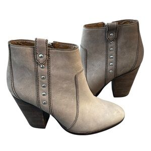 Coach Haven Tan Leather Studded Ankle Booties- Size 6B